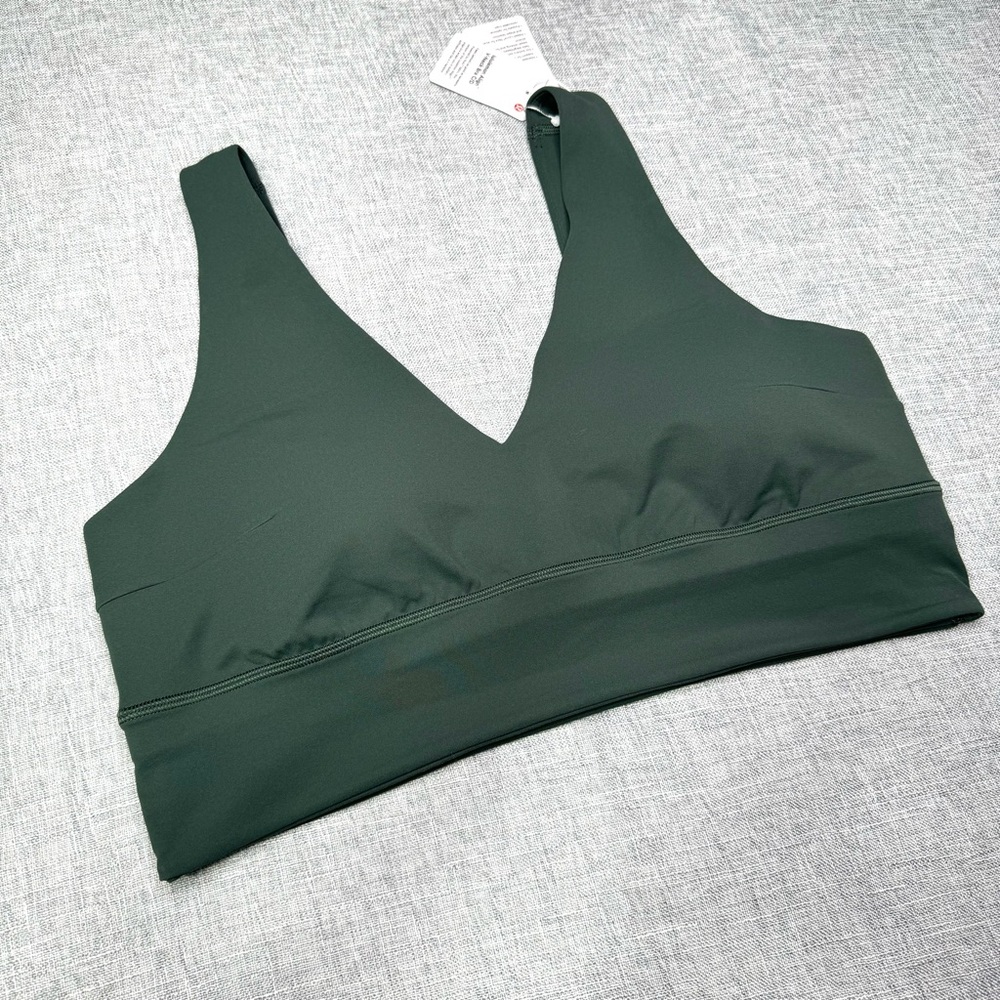 Lululemon Align V Neck Bra C/D Cup Dark Forest Green Size 14 NWT - Picture 4 of 8